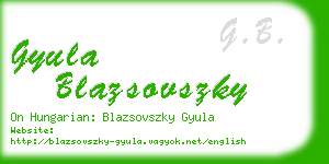 gyula blazsovszky business card